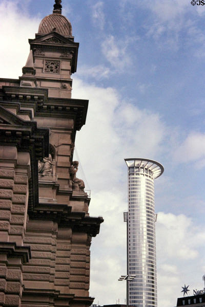 Pre WWI building & Westendstrasse 1 (1993) skyscraper. Frankfurt am Main, Germany. Architect: Kohn, Pederson, Fox.