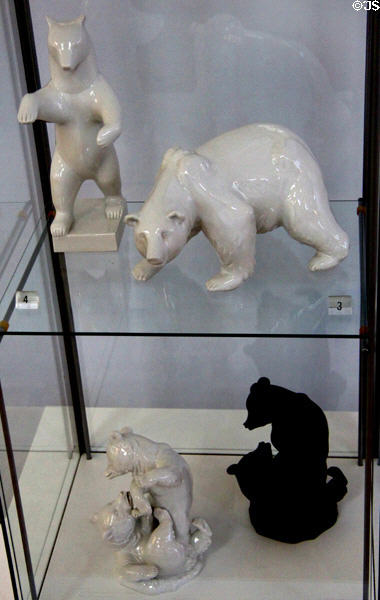 Bear figurines (1950s-70s) by KPM Berlin at German Hunting & Fishing Museum. Munich, Germany.