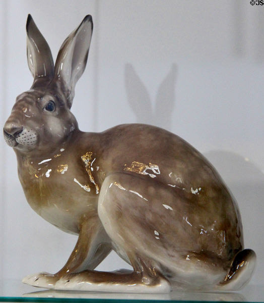 Hare figurine (c1929) by Ottmar Obermaier for Rosenthal Porzellan at German Hunting & Fishing Museum. Munich, Germany.
