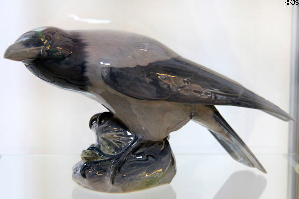 Hooded crow figurine (1901) by Christian Thomsen for Royal Copenhagen Porcelain at German Hunting & Fishing Museum. Munich, Germany.