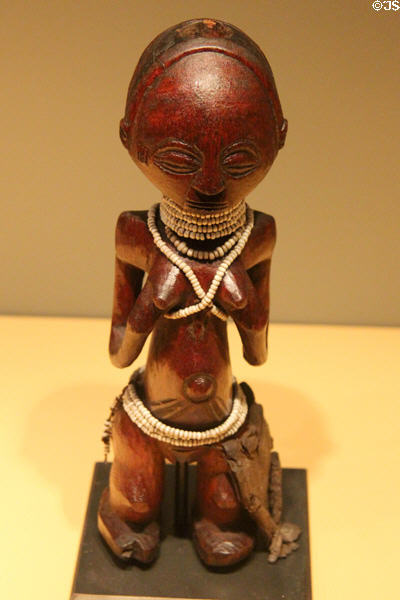 Female figure wood carving (prior 1905) from Luba-Hemba culture of Democratic Republic of Congo at Five Continents Museum. Munich, Germany.