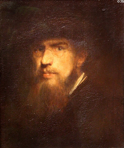Self portrait (1866) by Franz von Lenbach at Schackgalerie. Munich, Germany.