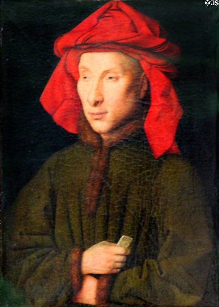 Portrait of a man (c1440) by Jan van Eyck at Berlin Gemaldegalerie. Berlin, Germany.