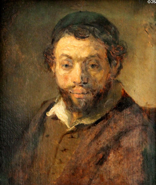 Portrait study of young Jew (c1648) by Rembrandt van Rijn at Berlin Gemaldegalerie. Berlin, Germany.