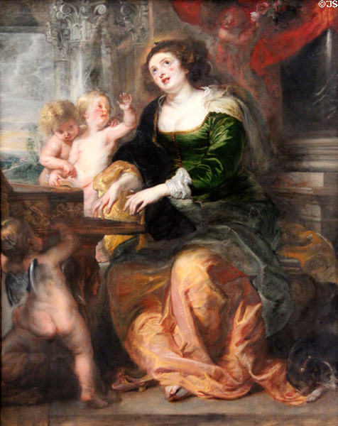 St Cecelia painting (1639-40) by Peter Paul Rubens at Berlin Gemaldegalerie. Berlin, Germany.