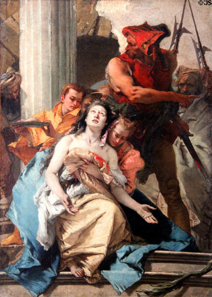 Martyrdom of St Agatha painting (c1755) by Giovanni Battista Tiepolo at Berlin Gemaldegalerie. Berlin, Germany.