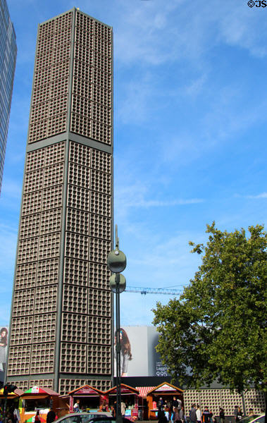 Hexagonal replacement tower for ruined Kaiser Wilhelm Memorial Church. Berlin, Germany.