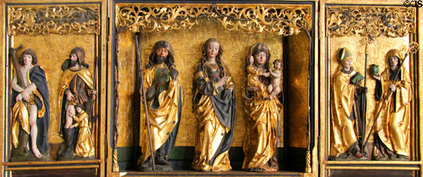 Winged altarpiece with St Anne & other Saints (c1512) from Oberschwaben at Bode Museum. Berlin, Germany.