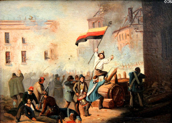 Revolutionary scene painting (1848) by Unknown at Alte Nationalgalerie. Berlin, Germany.
