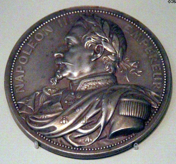 Prize medal for Paris World Expo of 1855 showing Napoleon III by Albert Barre of Paris at German Historical Museum. Berlin, Germany.
