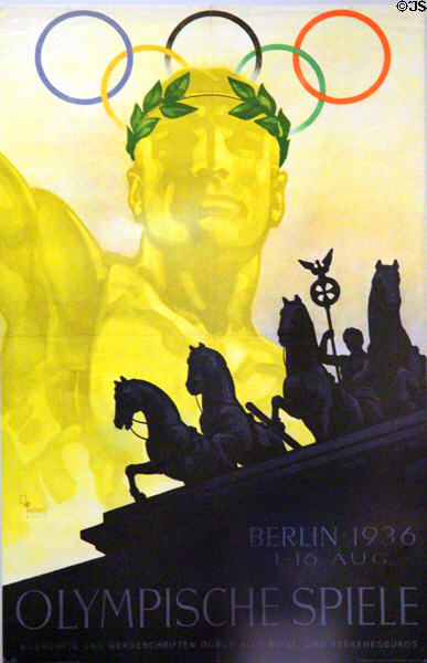 Poster for Summer Olympics of 1936 at Berlin at German Historical Museum. Berlin, Germany.