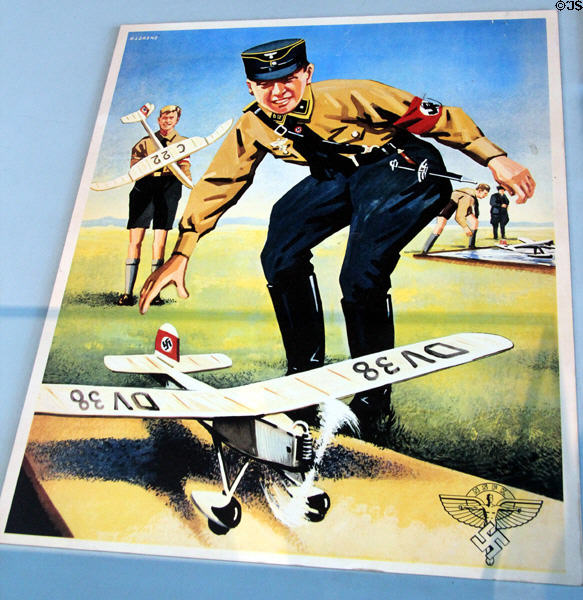 Poster for Nazi Youth flying club (1930s) at German Museum of Technology. Berlin, Germany.