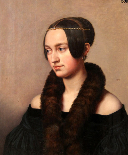 Maria Demmin portrait (1838) by Wilhelm Titel at Pomeranian State Museum. Greifswald, Germany.