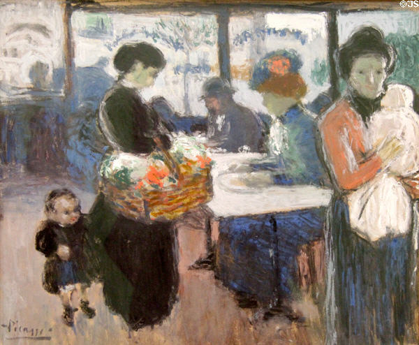 Café in Montmartre painting (1901) by Pablo Picasso at Ludwig Museum. Köln, Germany.