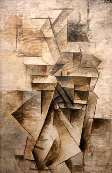 Woman with a Mandolin cubist painting (1910) by Pablo Picasso at Ludwig Museum. Köln, Germany.