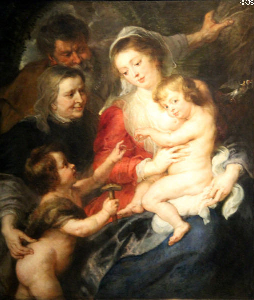 Holy Family, Sts Elizabeth & St John the Baptist painting (c1634) by Peter Paul Rubens at Wallraf-Richartz Museum. Köln, Germany.