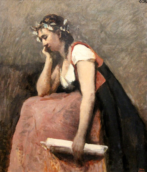 Art of Poetry painting (1865-70) by Jean-Baptiste-Camille Corot at Wallraf-Richartz Museum. Köln, Germany.