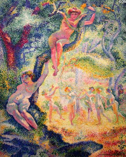 The Clearing painting (1906-07) by Henri Edmond Cross at Wallraf-Richartz Museum. Köln, Germany.