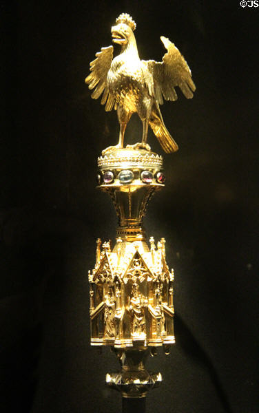 Eagle (c1470) crowning Cantor's staff at Aachen Cathedral Treasury. Aachen, Germany.