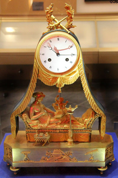 Empire Style Clock with pendulum with Urania belonging to Napoleon I (French, 1804) at New Aachen City Museum. Aachen, Germany.