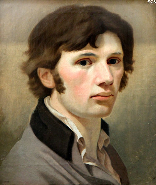 Self portrait with Brown Collar (c1802) by Philipp Otto Runge at Hamburg Fine Arts Museum. Hamburg, Germany.
