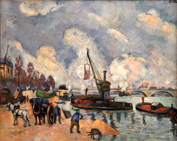 At the Quai de Bercy in Paris painting (c1873-5) by Paul Cézanne at Hamburg Fine Arts Museum. Hamburg, Germany.