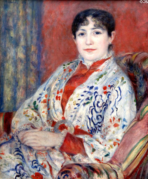 Madame Hériot portrait (1882) by Auguste Renoir at Hamburg Fine Arts Museum. Hamburg, Germany.