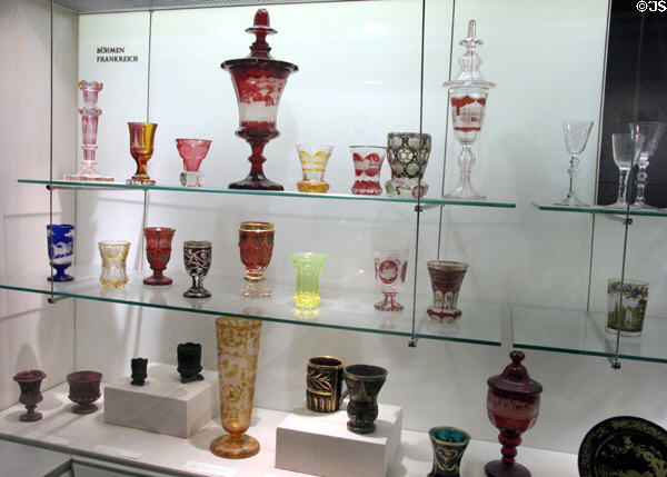 Bohemian & French glass collection at Hamburg Decorative Arts Museum. Hamburg, Germany.