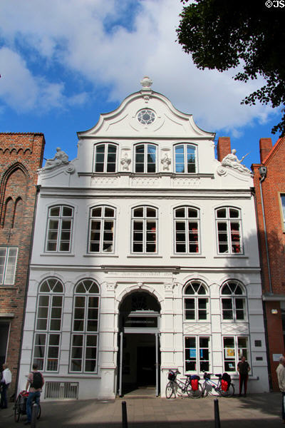 Buddenbrookhaus (1289, new facade 1758) owned by grandparents of Nobel Literature Prize winner Thomas Mann. Lübeck, Germany.