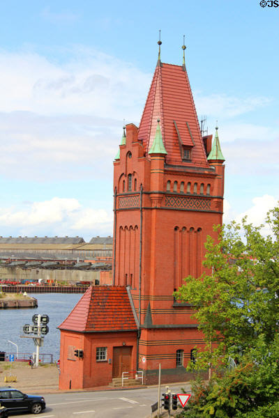 Tower at end of Hubbrücke Lübeck. Lübeck, Germany.