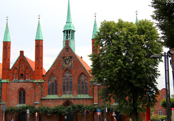 Medieval Holy Spirit Hospital now part museum & events venue (on Jakobikirch Square). Lübeck, Germany.