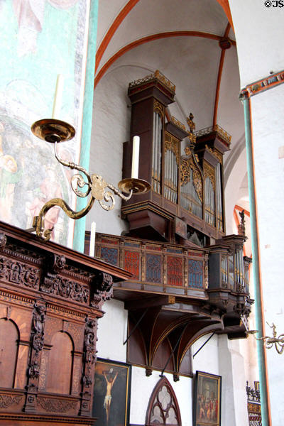 Organ at St Jacob's Church. Lübeck, Germany.