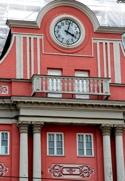 Clock on Rostock Town Hall. Rostock, Germany.