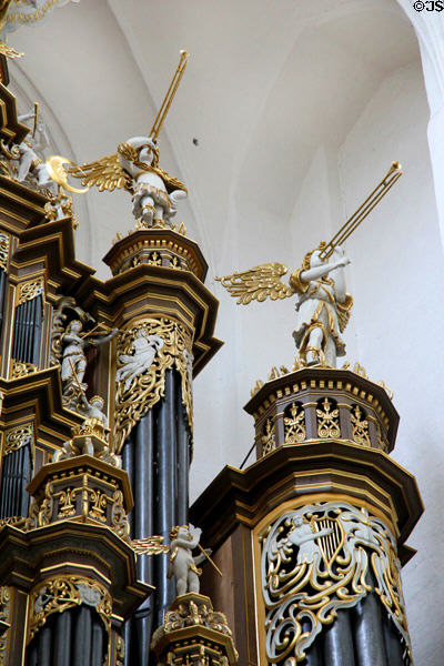 Organ details in Marienkirche (St. Mary's church). Stralsund, Germany.