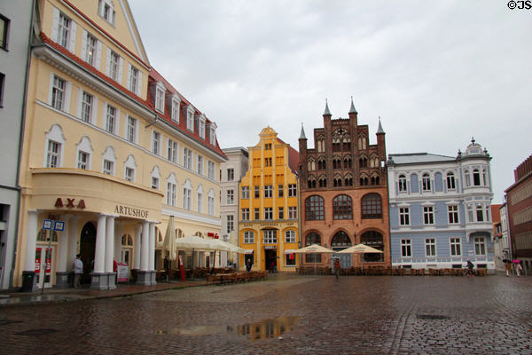 Germanic buildings on Old Market Square. Stralsund, Germany.
