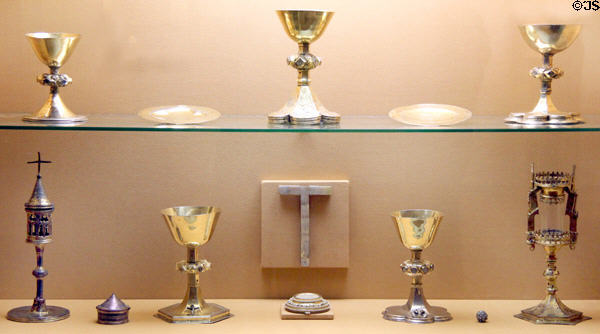 Liturgical silver objects (14th-15thC) at Schleswig Holstein State Museum. Schleswig, Germany.
