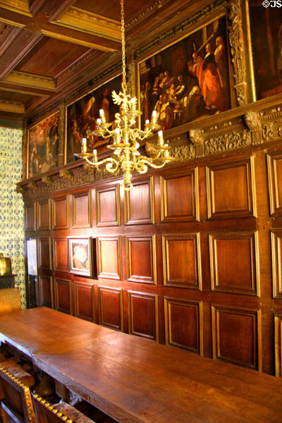 Carved room from Lübeck dwelling wine tavern (1644) by Hinrich Sextra II at Schleswig Holstein State Museum. Schleswig, Germany.