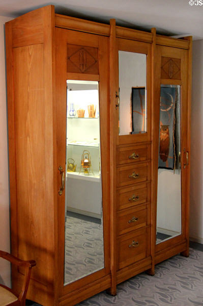 Bedroom wardrobe (1902) by Peter Behrens with joinery by Glückert of Darmstadt at Schleswig Holstein State Museum. Schleswig, Germany.