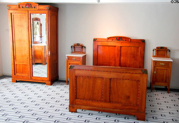 Fruitwood bedroom suite (c1905) by Hans Christiansen at Schleswig Holstein State Museum. Schleswig, Germany.