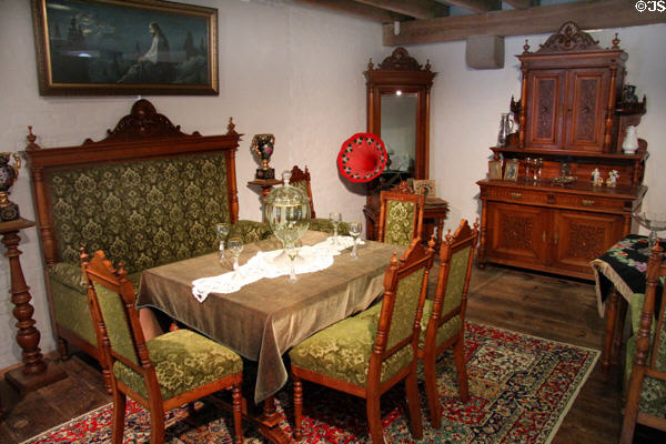 Late 19thC German dining room at Schleswig Holstein State Museum. Schleswig, Germany.