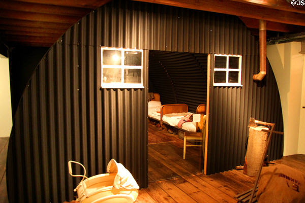 Quonset hut shelter for refugees from Russian invasion of eastern Germany during WWII at Schleswig Holstein State Museum. Schleswig, Germany.