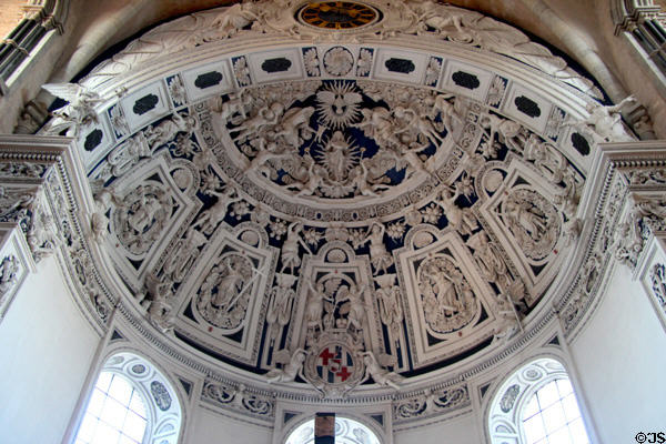 Baroque west choir ceiling at Trier Cathedral. Trier, Germany.