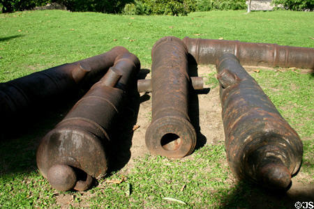 Canons at Cabrits National Park. Dominica.