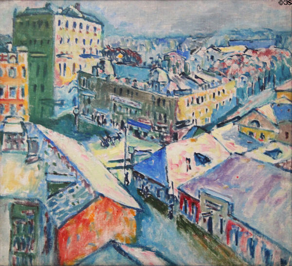 Zubovsky Square painting (1916) by Wassily Kandinsky at Lenbachhaus. Munich, Germany.