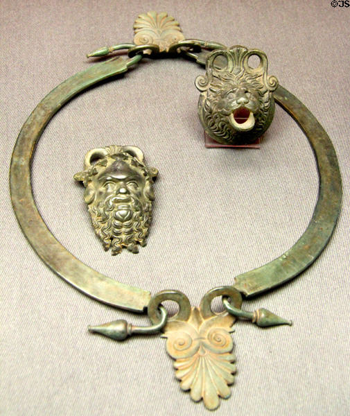 Greek ornamental handle parts (5th-4thC BCE) at Antikensammlungen. Munich, Germany.