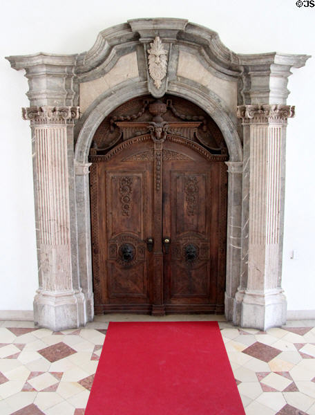 Portal from Tattenbach Palace (c1770-2) by Johann Michael Pössenbacher at Bavarian National Museum. Munich, Germany.