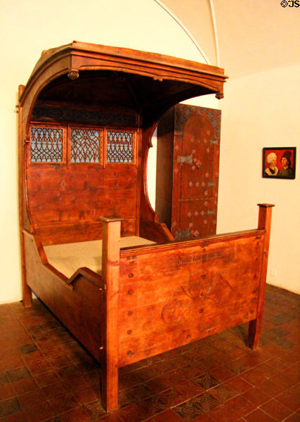 Heavens bed (from parts of 1500s & 19thC) made in Tirol at Bavarian National Museum. Munich, Germany.