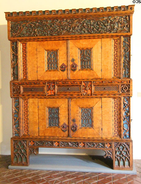 Sacristy cabinet (schrank) (c1500) made in Nuremburg at Bavarian National Museum. Munich, Germany.