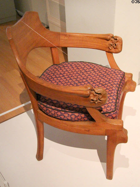 Carved elm armchair (1899) by August Endell at Bavarian National Museum. Munich, Germany.