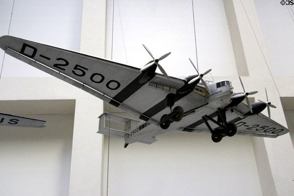 Model of Junkers G38 four engine airliner with seats inside wing (1939) at Deutsches Museum. Munich, Germany.